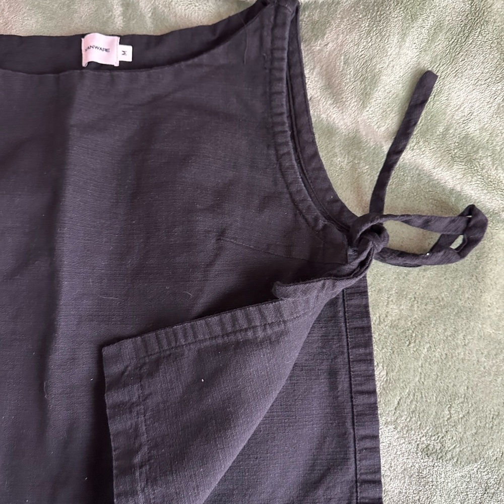 Black Sleeveless Wrap Top
